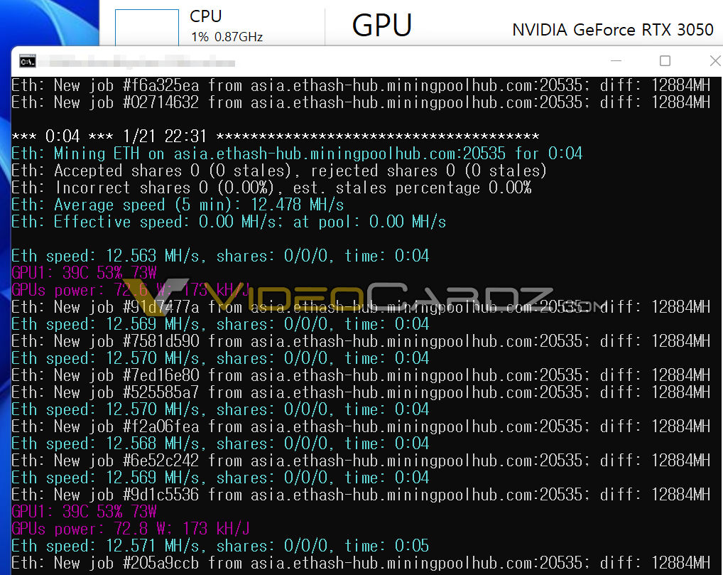 NVIDIA GeForce RTX 3050 не подходит для майнинга Ethereum